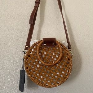 NWT Cavalini Round Rattan Bag - Handheld or Crossbody
